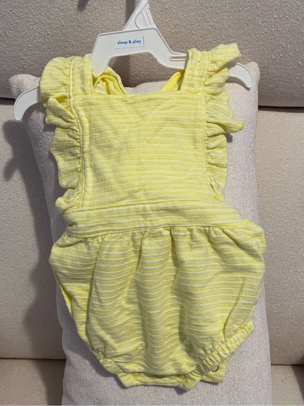 Cat & Jack Baby Yellow and White Striped Romper